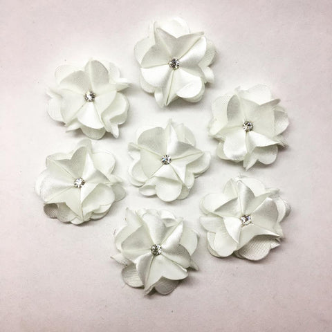 Flor 3D de Tela Satinada Ivory