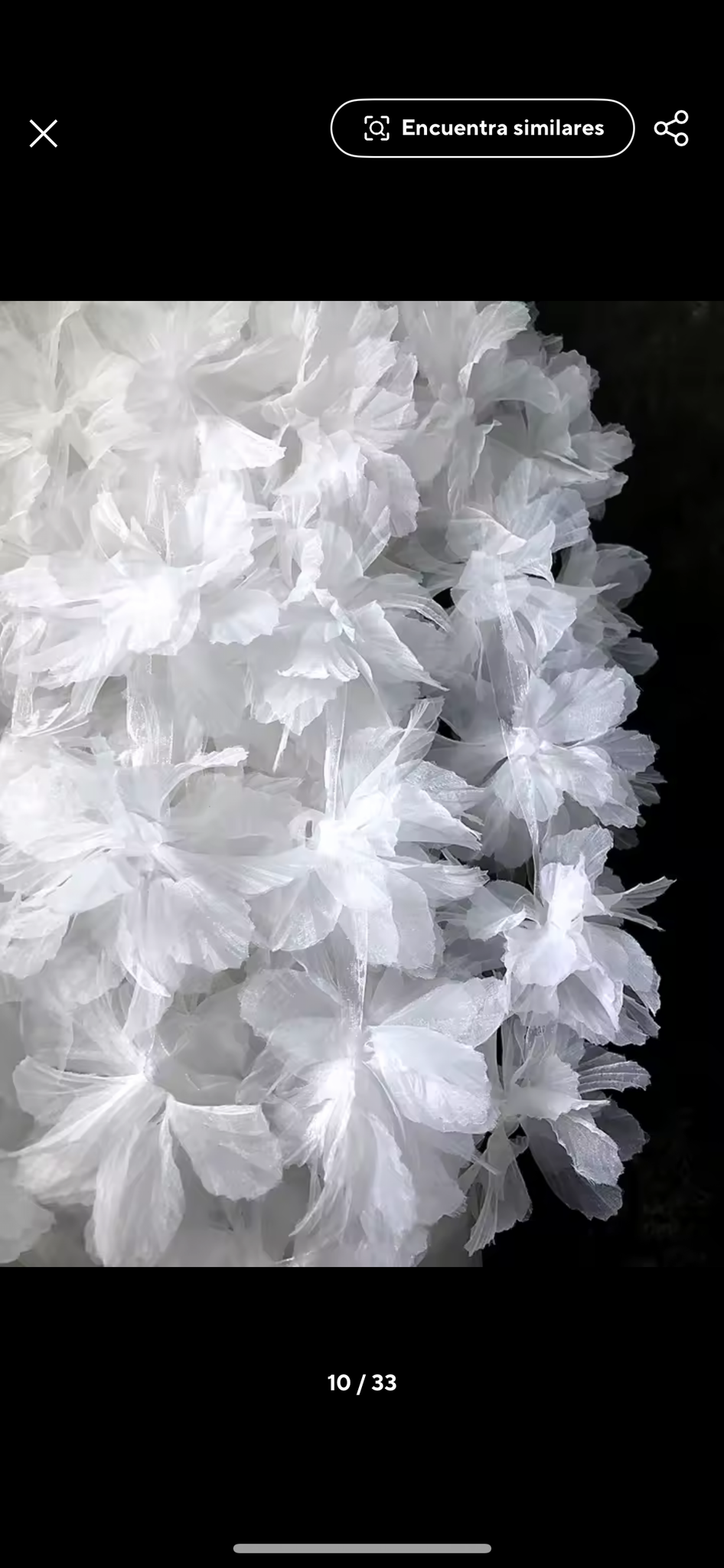 Flor Lilis en organza Blanco (metro)