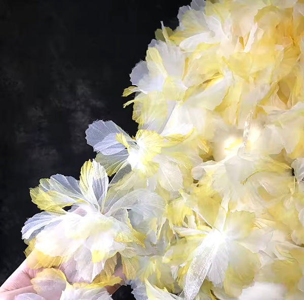Flor Lilis en organza Amarillo (metro)