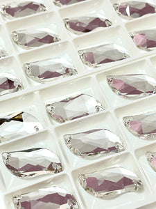 Cristal Sirena 15x30mm Plata c/ 12 piezas