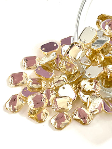 Acrílico Rectángulo 8x10mm LTC Oro c/100 piezas