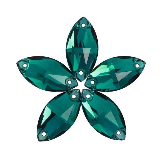 Cristal Navette 9x18 mm Esmeralda con 80 piezas