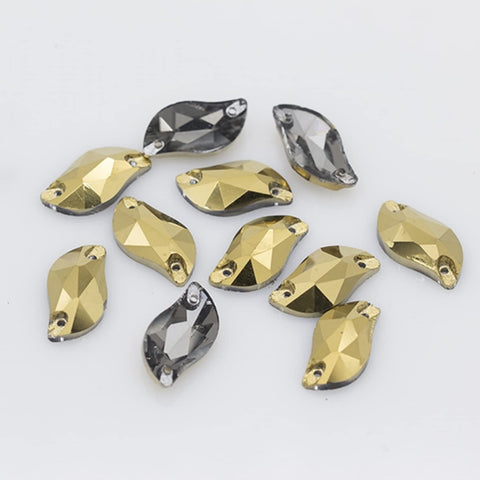Cristal Sirena 10x20mm Oro Metálico con 80 piezas