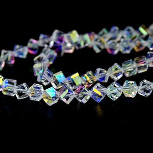 Cristal Rombo Facetado AB 6mm c/95 piezas